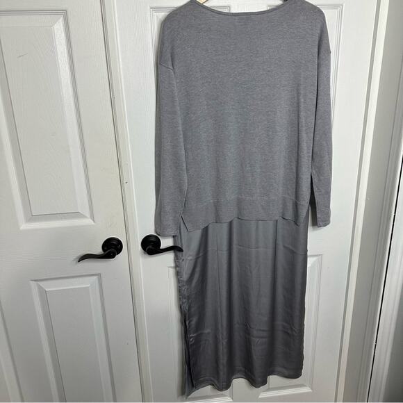 J.Jill Wearever Gray Mixed Media Maxi Dress Size Med Medium - Picture 9 of 11